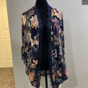 Floral Navy Kimono Cardigan